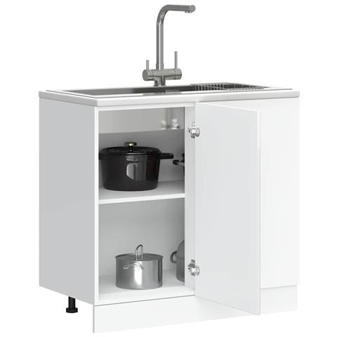 Base Da Cucina Porto Bianco Lucido In Legno Multistrato - Foto 1