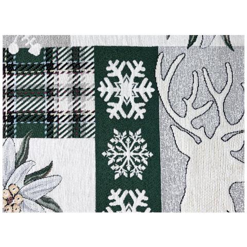 Tovaglia Pasqua Centrino Runner Tavola Fantasia Edelweiss Cervo Made Italy 40x130 Verde - Foto 2