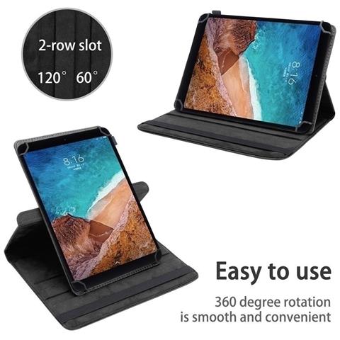 Custodia Per Tablet Compatibile Con Xiaomi Mi Pad 4 Plus (10.1 Zoll) In Nero - Coperchio Protettivo A 360 Gradi Fatto Di Finta Pelle Con Funzione Di Stand E Banda Elastica - Foto 2