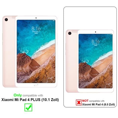 Custodia Per Tablet Compatibile Con Xiaomi Mi Pad 4 Plus (10.1 Zoll) In Nero - Coperchio Protettivo A 360 Gradi Fatto Di Finta Pelle Con Funzione Di Stand E Banda Elastica - Foto 6