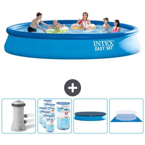Piscina Fuori Terra - In Giro - 457x457x84 Cm - Blu - Include Accessori Coordinati Cb88 - Foto 1