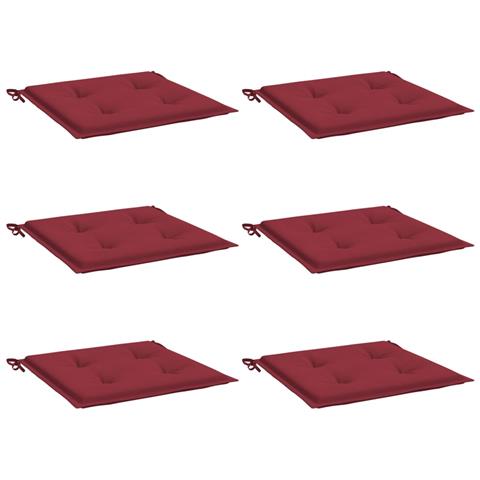 Cuscini Per Sedia 6 Pz Rosso Vino 50x50x4 Cm In Tessuto Oxford - Foto 2