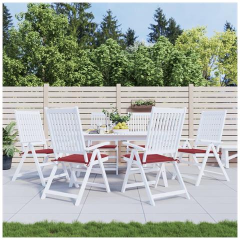 Cuscini Per Sedia 6 Pz Rosso Vino 50x50x4 Cm In Tessuto Oxford - Foto 8