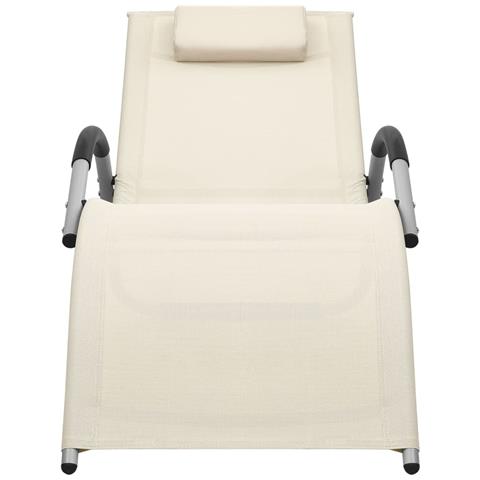 Lusso Casadino -  Lettino Prendisole In Textilene Crema E Grigio - Foto 1