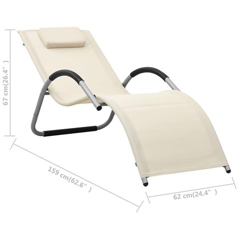 Lusso Casadino -  Lettino Prendisole In Textilene Crema E Grigio - Foto 7