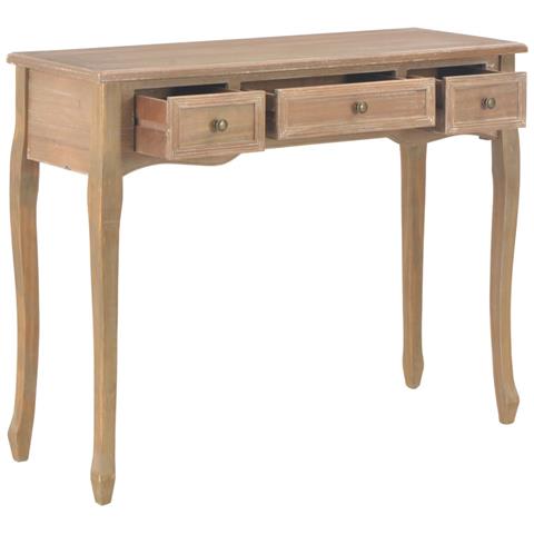 Lusso Casadino - Tavolo Consolle Da Trucco Con 3 Cassetti Marrone - Foto 1