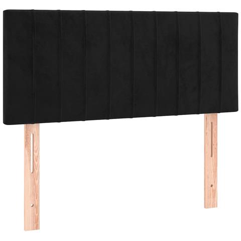 Letto a Molle con Materasso e LED Nero 120x190 cm in Velluto - Foto 9