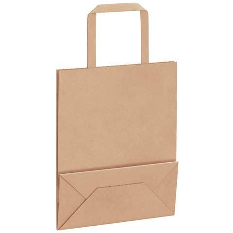Sacchetti di Carta 250 pz con Manici Marrone 18x8x22 cm - Foto 9