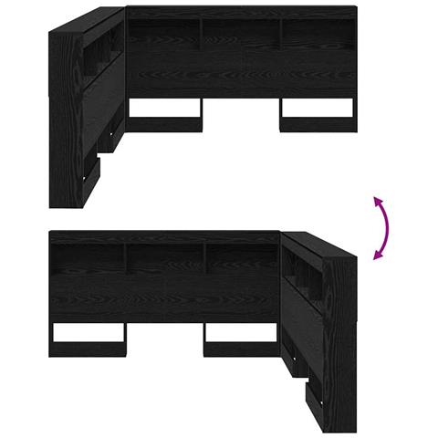 Testata contenitore Rovere nero 150 cm Legno multistrato - Foto 9