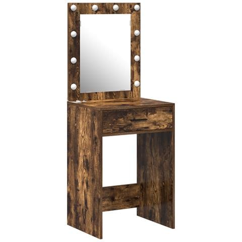 Toeletta con luci LED Rovere Affumicato 50x41x135 cm - Foto 1
