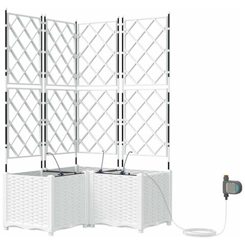 Vasi da giardino Bianco 80 x 80 x 142 cm Acciaio - Foto 1