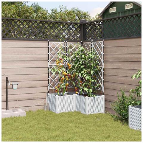 Vasi da giardino Bianco 80 x 80 x 142 cm Acciaio - Foto 2