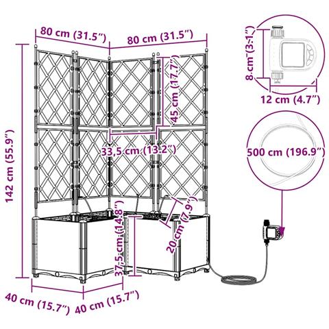 Vasi da giardino Bianco 80 x 80 x 142 cm Acciaio - Foto 7