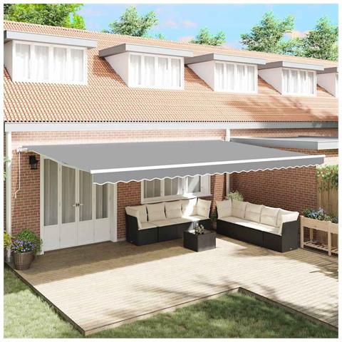 Tenda da Sole Bianco 6 × 3,5 m Metallo - Foto 2