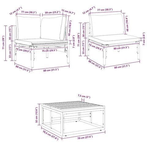 Set Divano da Giardino 10 pcs Antracite Acciaio - Foto 9