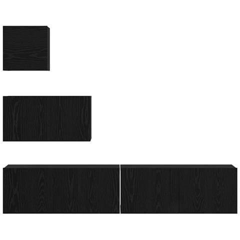 Mobile TV da Parete 4 pcs Rovere nero 80 x 30 x 30.5 cm - Foto 9