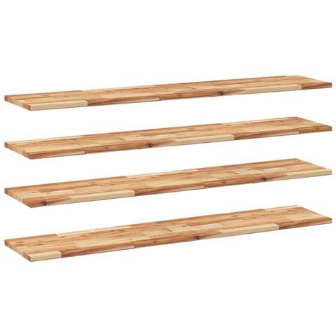Mensole da Parete 4 pz 120x30x2 cm Legno Acacia Rifinito a Olio - Foto 1