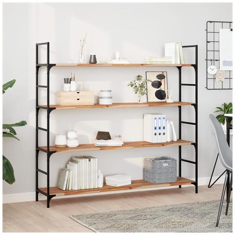 Mensole da Parete 4 pz 120x30x2 cm Legno Acacia Rifinito a Olio - Foto 2