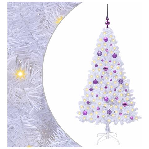 Albero di Natale artificiale Bianco 150 cm PVC e Acciaio - Foto 1