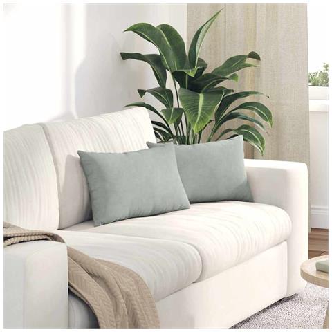 Cuscini da Divano 2 pcs Grigio chiaro 50 x 30 cm - Foto 2