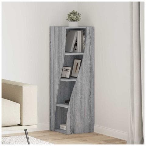 Mobile angolare Bianco 32x32x102cm Legno multistrato - Foto 2