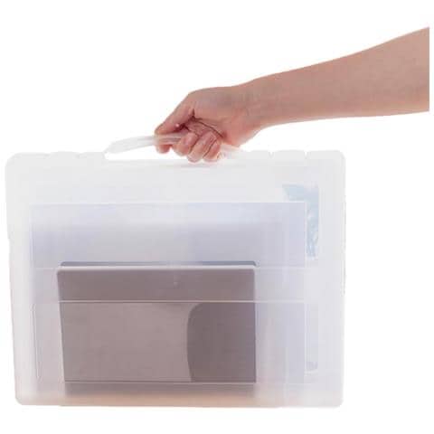 Porta Documenti A4 Portatile In Pp - Organizer Con Maniglia, Trasparente - Foto 1