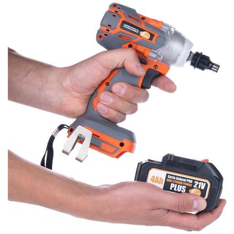 Chiave A Impulsi A Batteria 21v Orange Doberman - 350 Nm, 2x Batterie 4ah, Set Accessori | Alta Potenza E Durata | Uso Versatile - Foto 8