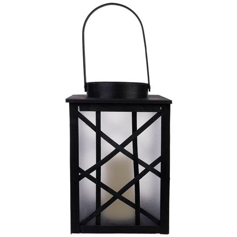 Lanterna In Plastica E Legno Con Candela A Batteria D19,5x31,5/46h Cm - Foto 2
