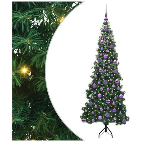 Albero di Natale Artificiale Angolare con 300 LED Verde 180 cm - Foto 1
