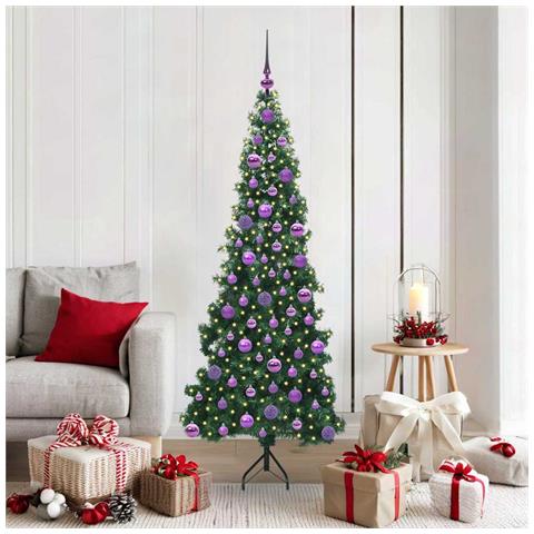 Albero di Natale Artificiale Angolare con 300 LED Verde 180 cm - Foto 2
