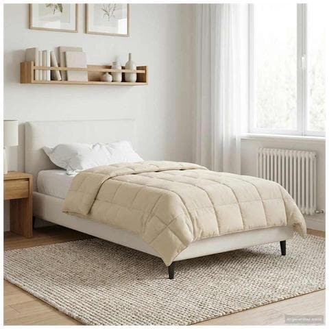 Duvet Estivo Crema 140 x 220 cm Microfibra e Fleece Teddy - Foto 2