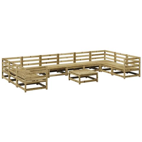 Set Divani da Giardino 11 pz in Legno Impregnato di Pino - Foto 1