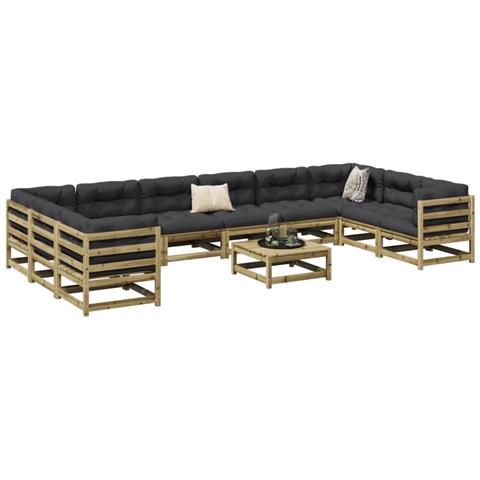 Set Divani da Giardino 11 pz in Legno Impregnato di Pino - Foto 2