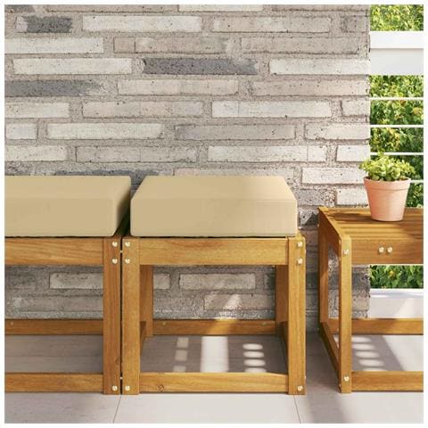 Cuscino da Sedia Esterno Beige 40 x 40 x 8 cm 100% Poliestere - Foto 2