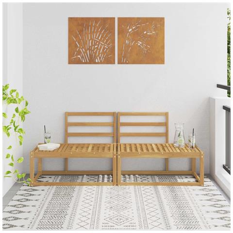 Divano da Esterno 2 Pezzo Bianco 182,5 x 63 x 73 cm - Foto 2