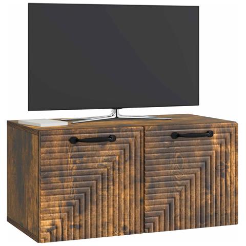 Mobile Porta TV da Muro Rovere Fumo 59,5 x 31 x 30 cm - Foto 2