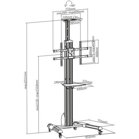 DUS05L-46TW Supporto TV a parete 177,8 cm (70") Argento - Foto 2