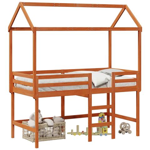 Struttura per letto soppalco Marrone Cera 90 x 190 cm - Foto 1