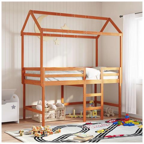 Struttura per letto soppalco Marrone Cera 90 x 190 cm - Foto 2