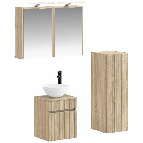Set di mobili per il bagno 4 pcs Rovere Sonoma - Foto 1