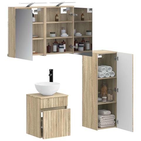 Set di mobili per il bagno 4 pcs Rovere Sonoma - Foto 2
