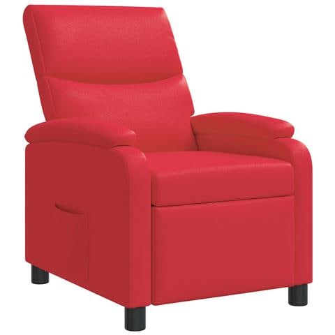 Poltrona reclinabile Rosso Similpelle - Foto 1