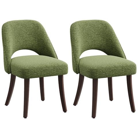 Set Di 2 Sedie Da Pranzo Stile Moderno Legno Massello 56x63x80cm Verde - Foto 1