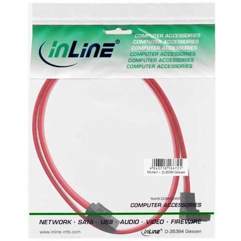 cavo sata 7pin l-form a sata 7pin l-form, max 1,5gbs, piatto, chiusura a scatto, connettore a 90 gradi, rosso, 0,5m - Foto 2
