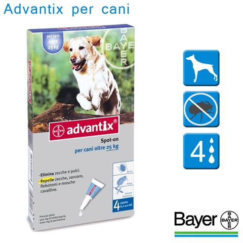 Antiparassitario Advantix Spot on per cani 25 Kg contro pulci e zecche - Foto 2