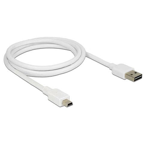 1m, USB2.0-A / USB2.0 Mini-B 1m USB A USB B Bianco cavo USB - Foto 2