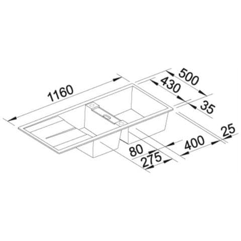 Lavello Da Incasso Manuale Bianco 80cm Con Sifone - 513260 - Foto 2