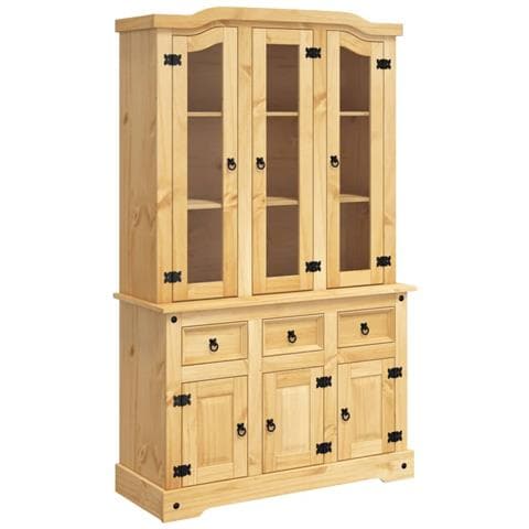 Credenza Corona Marrone 112x43x196cm In Legno Di Pino Messicano - Foto 1