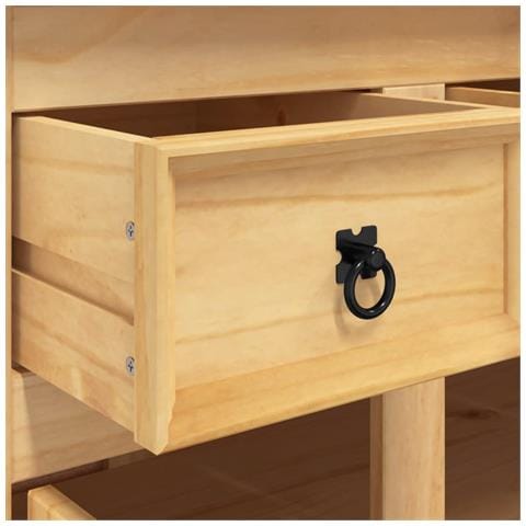 Credenza Corona Marrone 112x43x196cm In Legno Di Pino Messicano - Foto 9