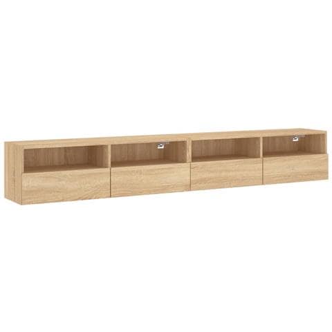 Mobili Tv Muro 2pz Rovere Sonoma 100x30x30 Cm Legno Multistrato - Foto 2